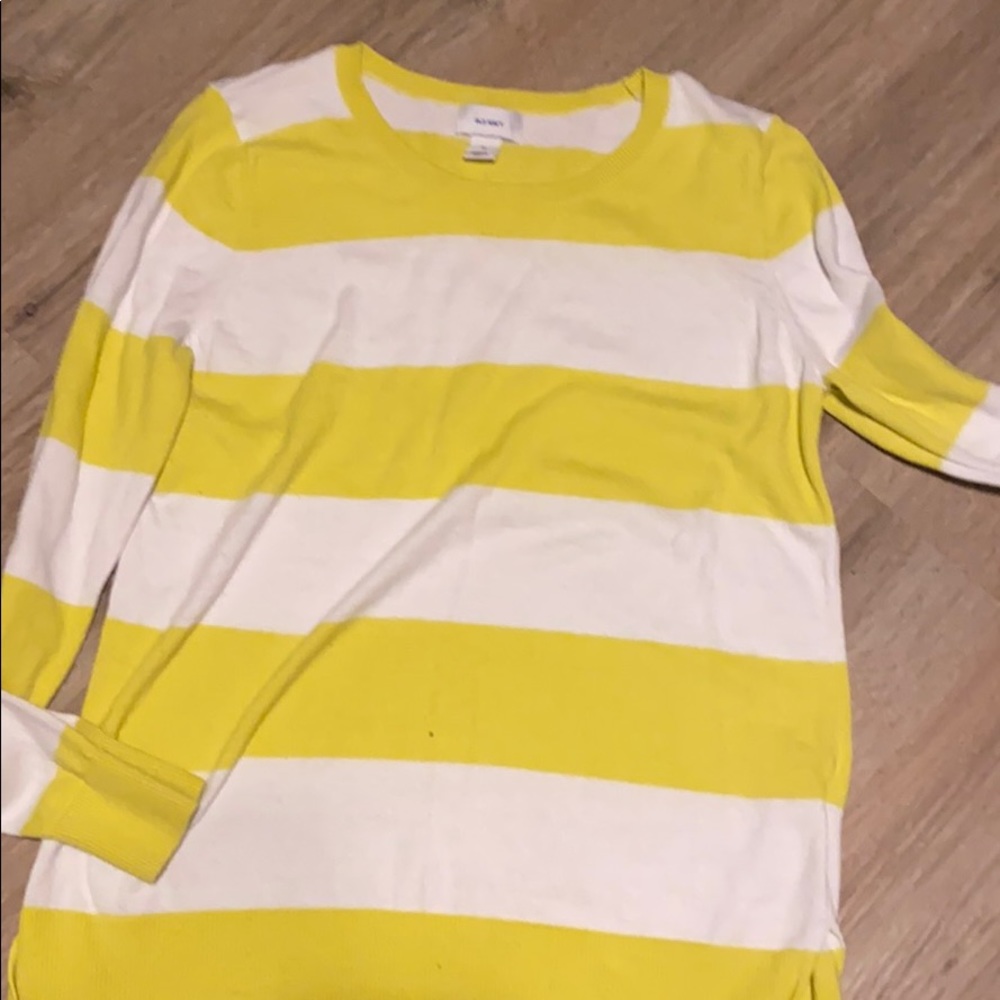 Yellow striped old navy sweater size M